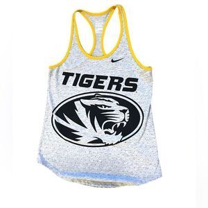 Missouri Tigers Nike Tank Top Womens Medium Gray & Yellow Dri-Fit